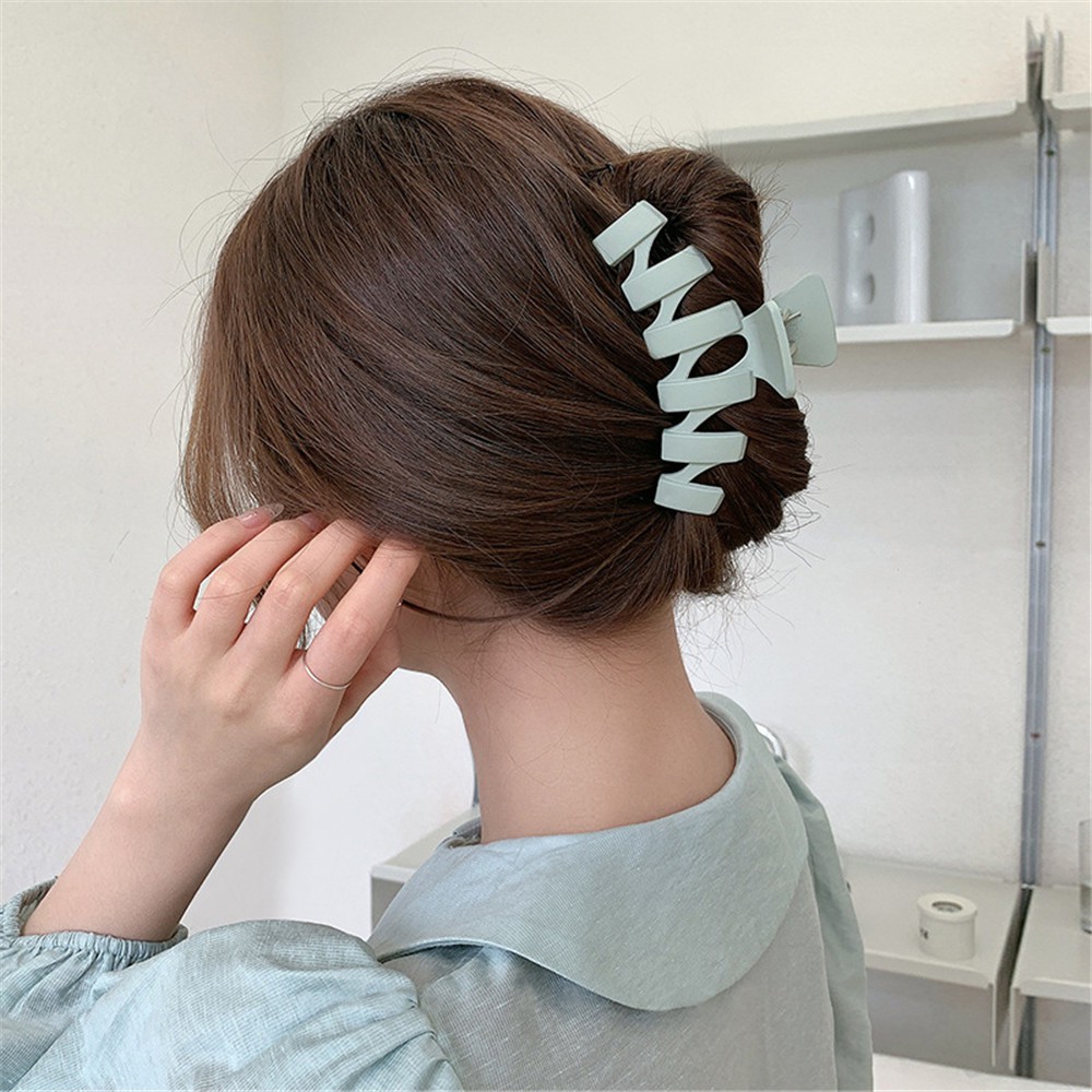 【COD Tangding】5 Colors Cute Cream Color Large Grabing Clip Sweet Girl Hairpin Head Plate Hair Accessories