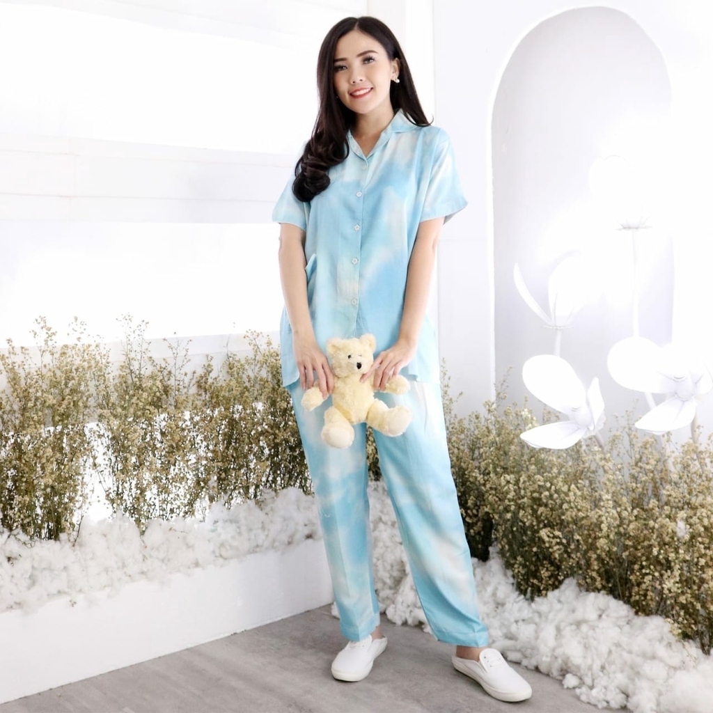 Set Piyama Tie Dye CP HP MYDA Bahan Rayon Size XL &amp; XXL / Piyama Jumbo