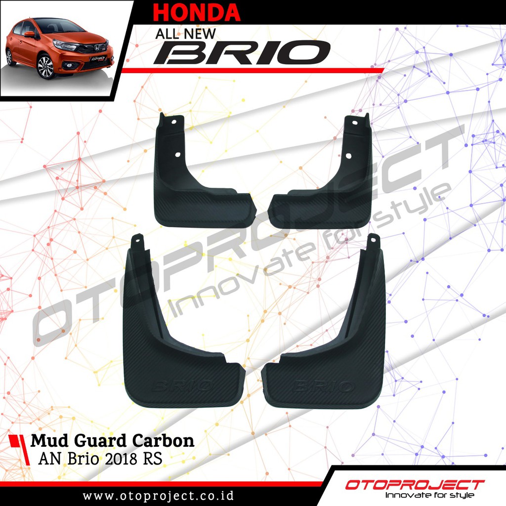 Mud Guard All New Brio Carbon EMBOSS Karpet Lumpur Brio 2018 2019