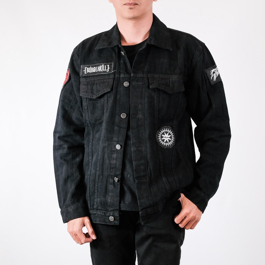 Jaket Jeans Bordir Pria Best Seller / Jaket Jeans Printing Bordir Emblem