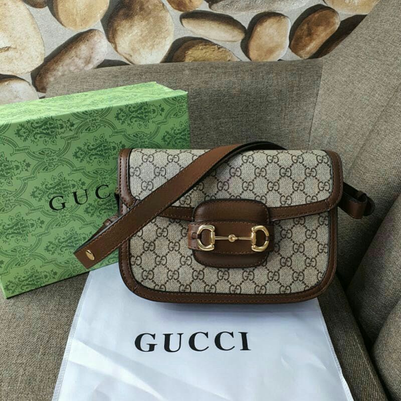 Gucci Horsebit 1955 Signature shoulder in Brown AH602204 (Pls baca deskripsi lengkap)