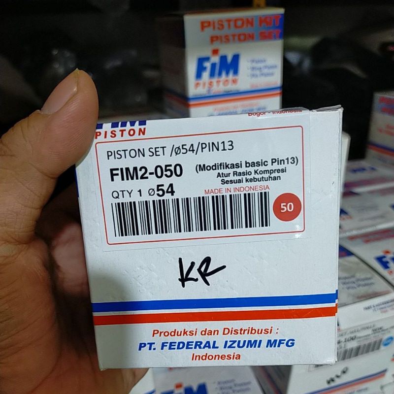 PISTON SEHER KIT FIM 2 BORR UP DOME MENTAH 53,5 54 54,5 55 55,25 MM PIN 13 JUPITER VEGA BEAT SCOOPY-Os 50 (54 mm)