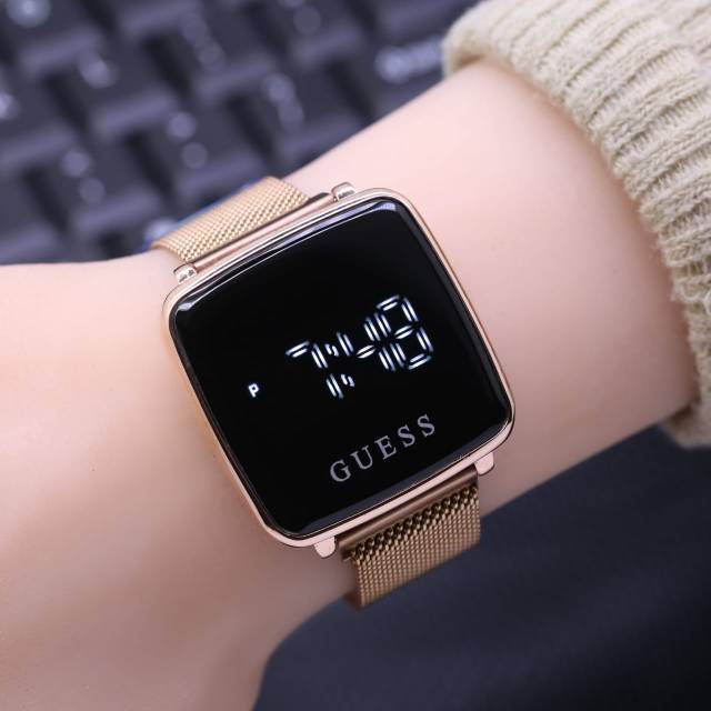 Ready - Jam Tangan Wanita GUESS TOUCH WATCH DIGITAL RANTAI PASIR MAGNET