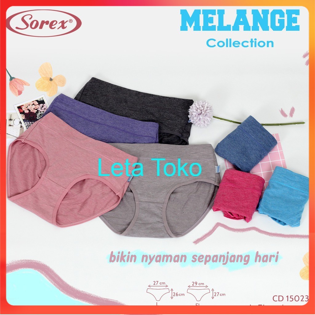 CD Sorex 1 Lusin Melange Collection Celana Dalam Wanita Lusinan Katun Sexy Lembut Dalaman Cewek 1502