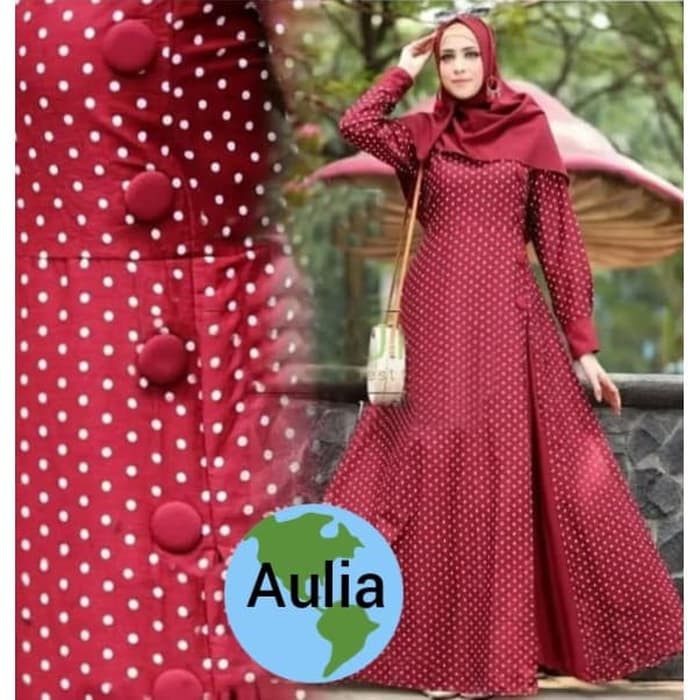 Gamis import plisket Terkini Korean Fashion [Muslim Aulia Red RO]Ghamis wanita katun red 98BEJ