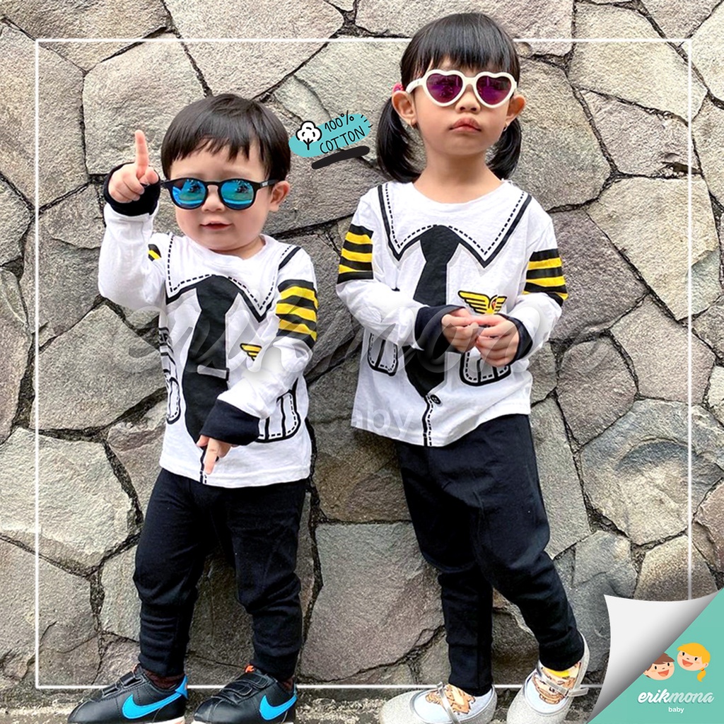 baju piyama anak baju anak cowo cewe piyama bayi model PILOT 2y 3y 4y