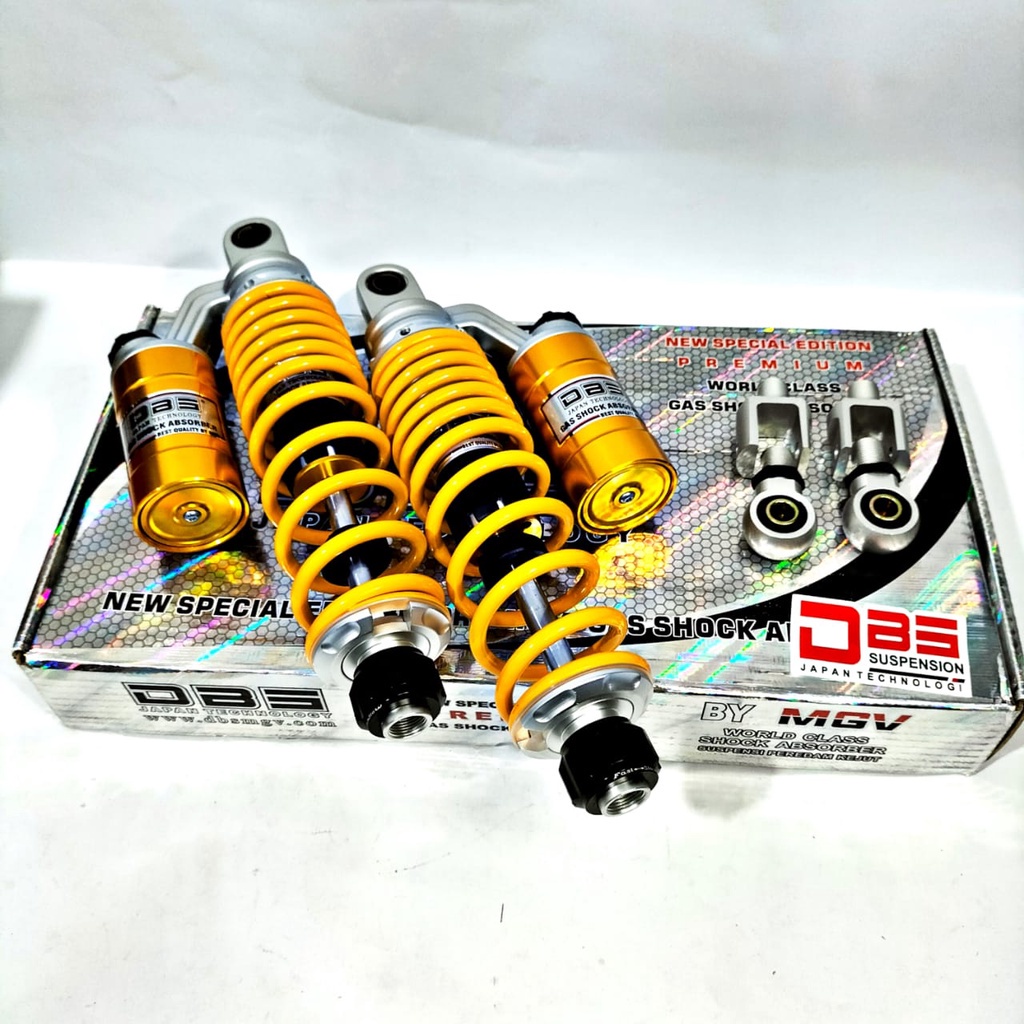 Skok Shockbreaker Tabung DBS 340 MM Gold Yellow shockbreaker  Tiger Rxking Gl Cb100 DBS Copy Ktc extrem Ukuran 340 MM