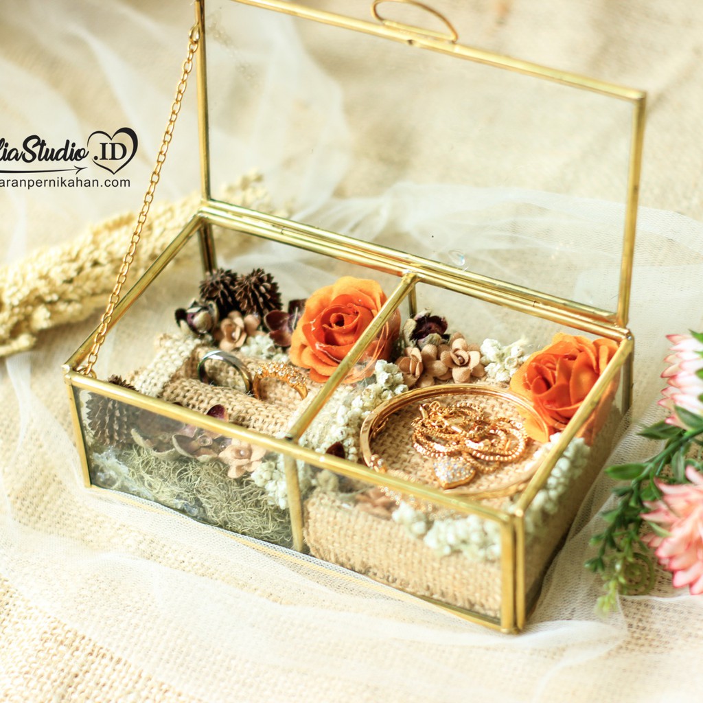 Kotak Perhiasan | Ringbox Tera Double Box Rustic