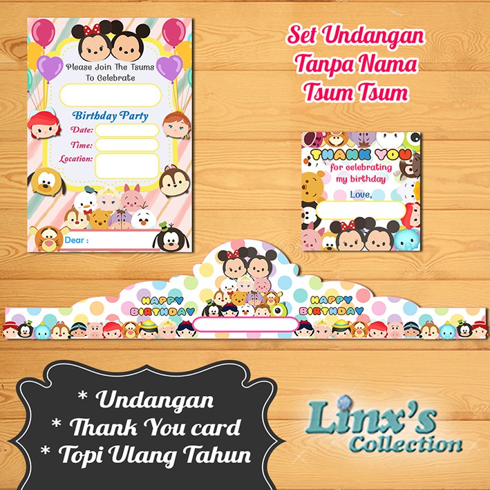 Set Undangan Tanpa Nama Tsum
