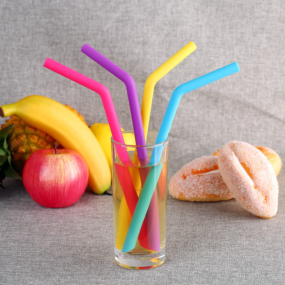 7Colors Stainless Steel Straight Drinking Straws Stirring Milk Tea