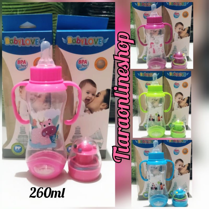 Botol susu babylove 260ml + ring toy / Dot baby foodgrade bpa free