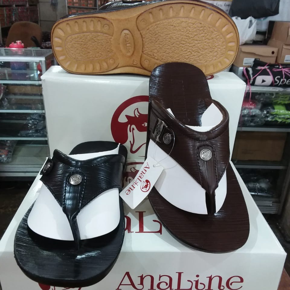 Sandal kulit asli model jepit pria dewasa analine sendal laki laki terbaru produk original selop ana