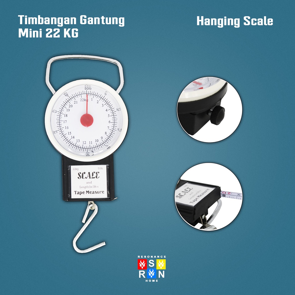 Timbangan Gantung Jarum Mini 22Kg FRT Besi Hanging Scale Resonance Home