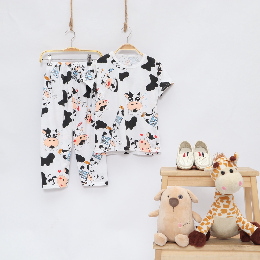 Baju rumah anak perempuan setelan Motif MOO