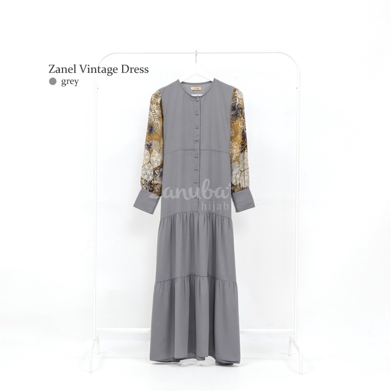 ZANEL VINTAGE ZANUBA | DRESS COUPLE-Gamis Grey