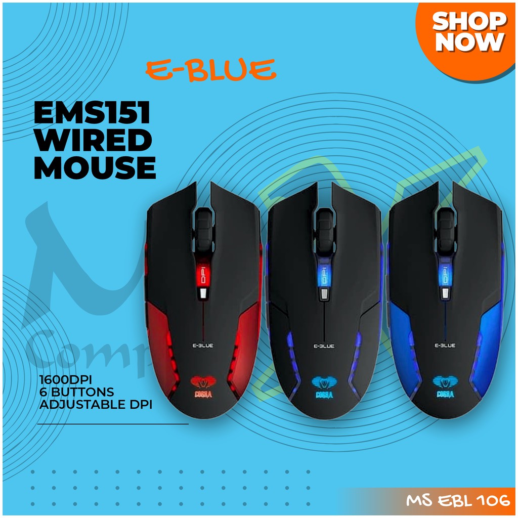 E-Blue EMS151 Cobra Junior II 16000DPI Wired Optical Gaming Mouse
