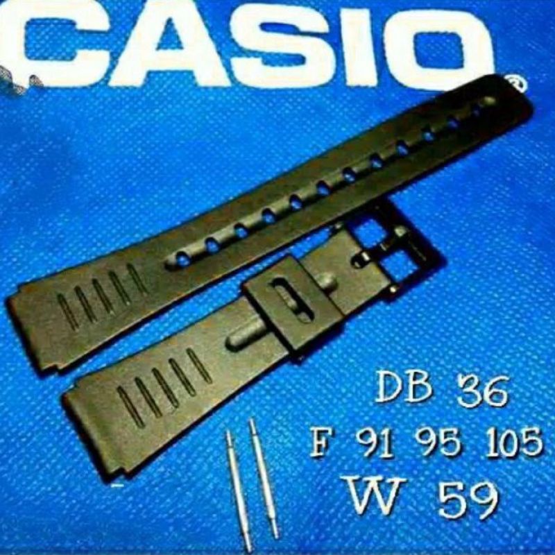 TALI JAM TANGAN CASIO W59 W-59 W 59 HITAM FREE PEN