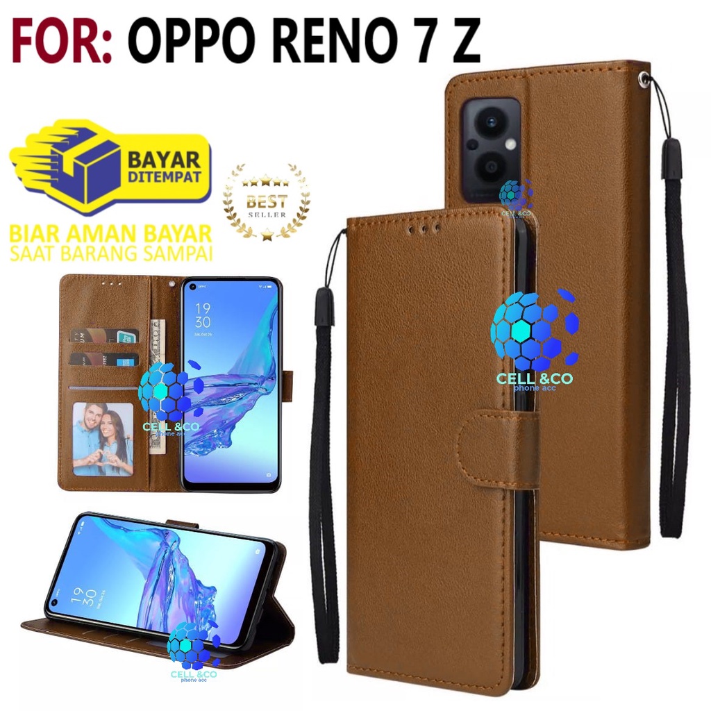 NEW OPPO RENO 7 Z CASE FLIP LEATHER WALLET PREMIUM FLIP CASE BUKA TUTUP KESING HP CASING FLIP CASE WALLET OPPO RENO 7Z