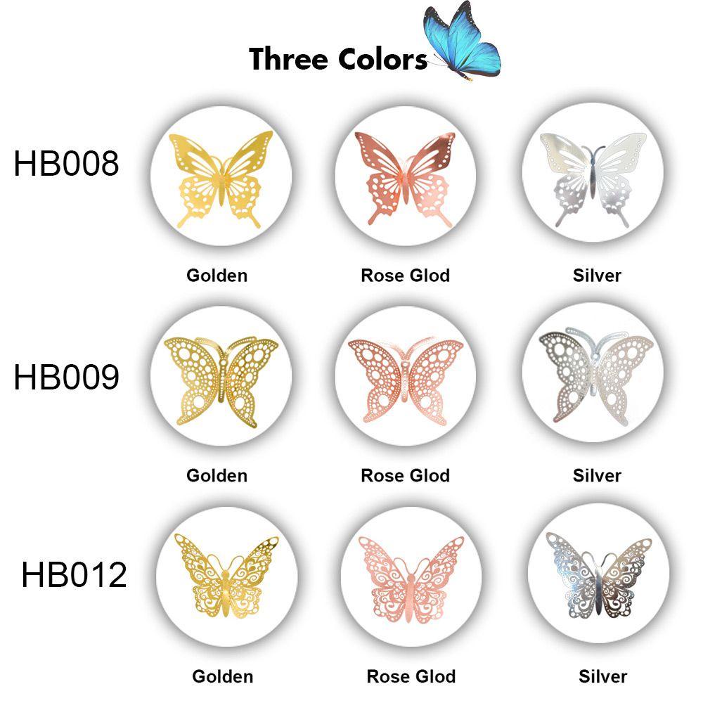 R-flower 12pcs/set 3D Butterfly Stiker Hadiah Pernikahan Nikmat Perlengkapan Pesta Wall Art
