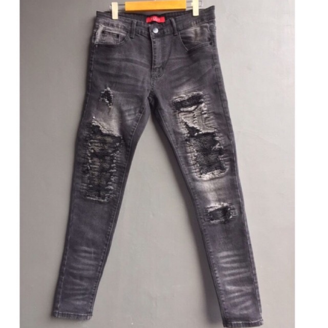RUCAS SHADOW BLACK BIKER JEANS (Size 31)