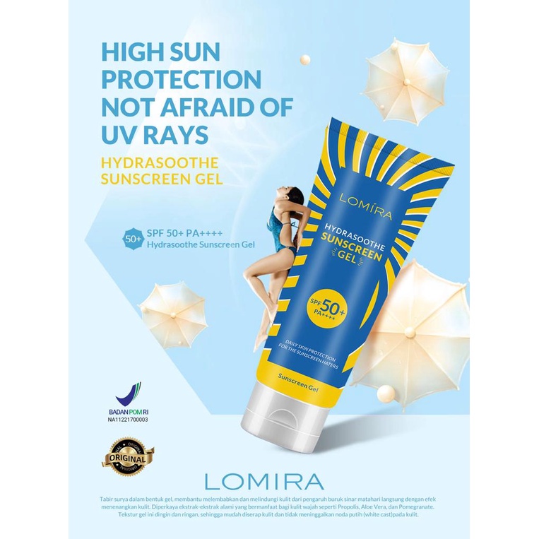 LOMIRA hydrasoothe sunscreen gel spf 50 pa++++