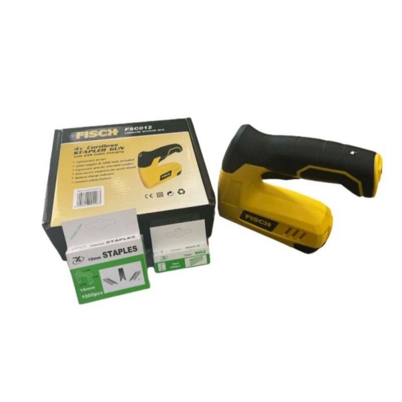 staples gun cordless fisch fsco12 4v/mesin staples baterai fisch