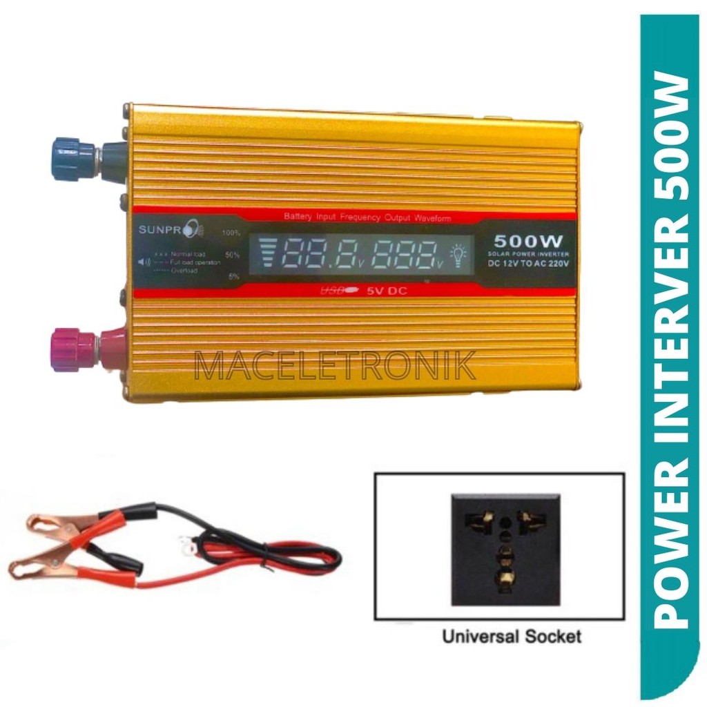 Power Inverter Digital 500W dan 1000w DC 12V ke AC 220V