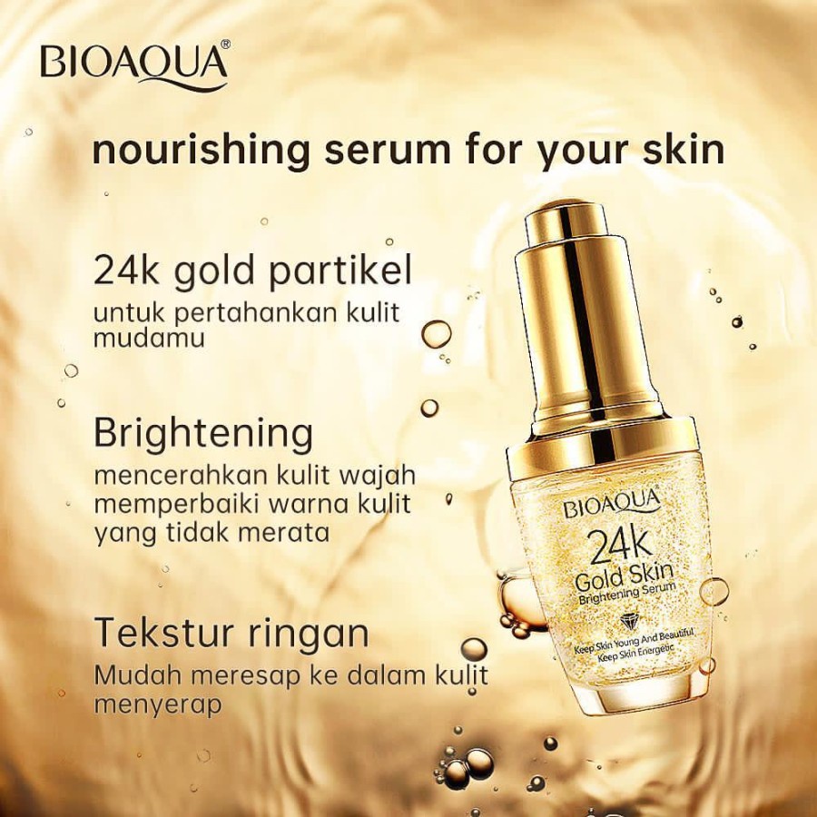 BIOAQUA SERUM WAJAH EMAS 24K GOLD SKIN CARE SERUM BRIGHTENING ESSENCE BPOM