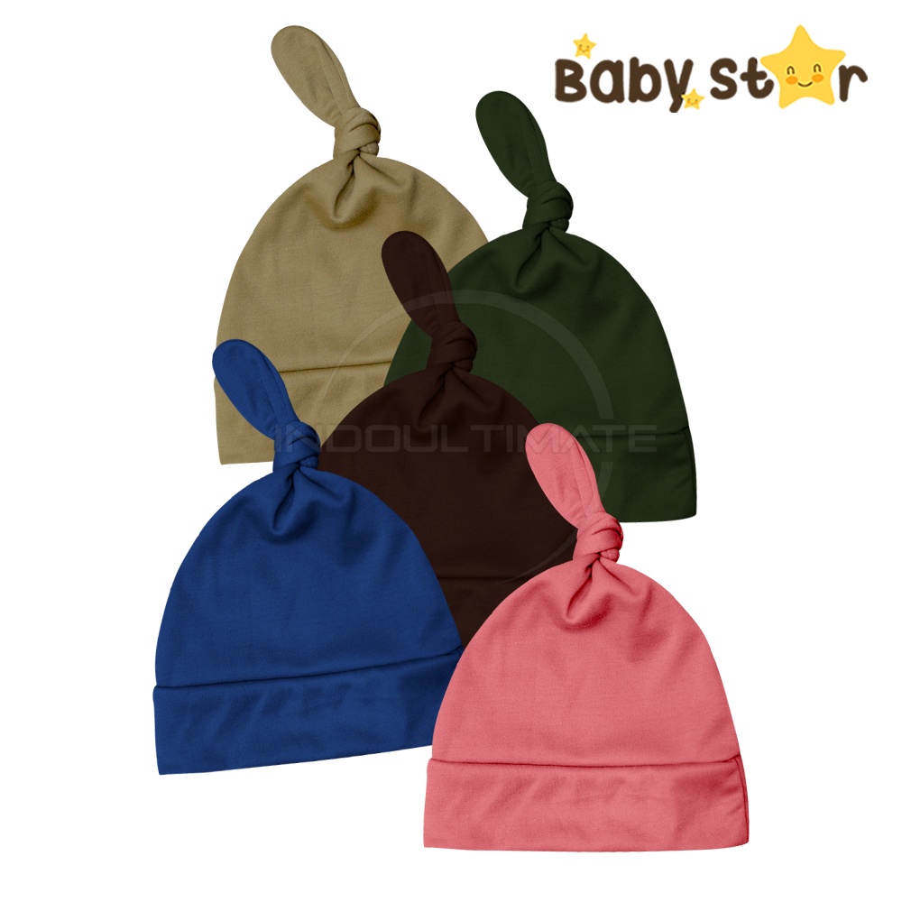 Topi Kupluk kuncir Bayi newborn BABY STAR Topi Anak BY BHS-1 Baby Hat New Born Pelindung Kepala