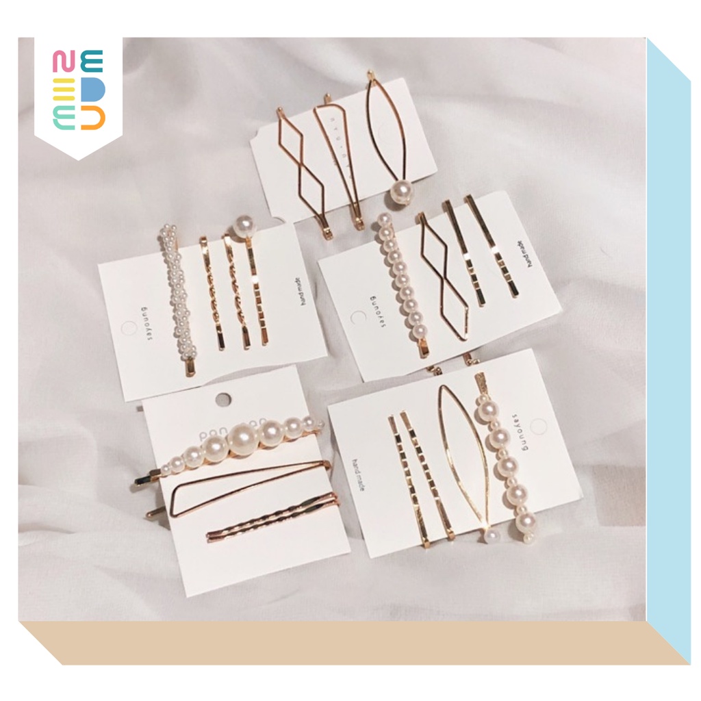 NEEDED.ID JKT | Hairpin Set / Jepitan Rambut Set / Hairstyling Heatless / Jedai Kekinian / Berrettes Pearl