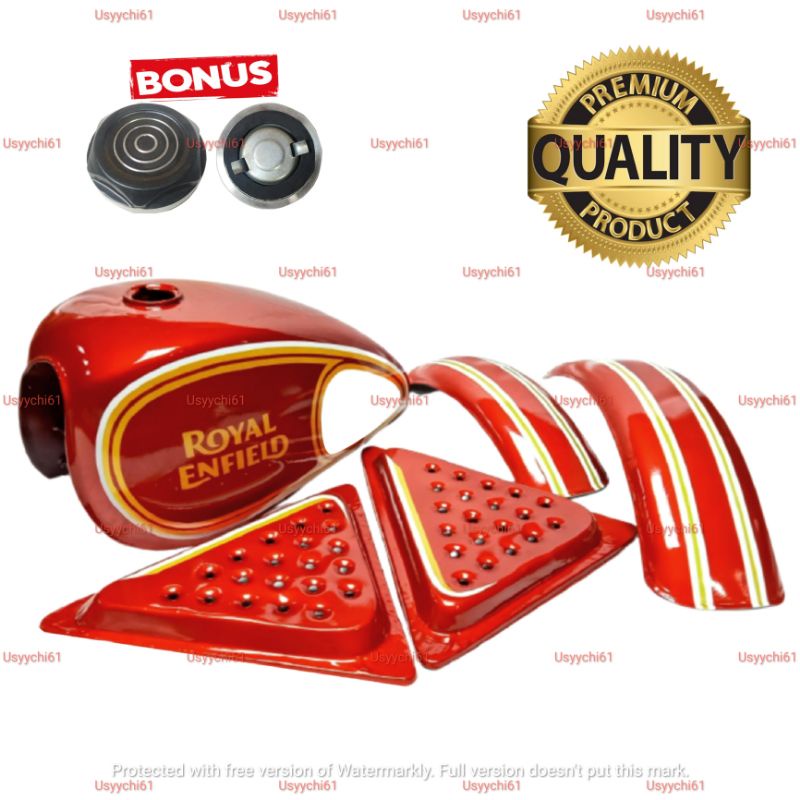 (PROMO DISKON) Paket Hemat Body Tangki Cat Royal Enfield Triumph Bobber Japstyle Custom DLL Merah