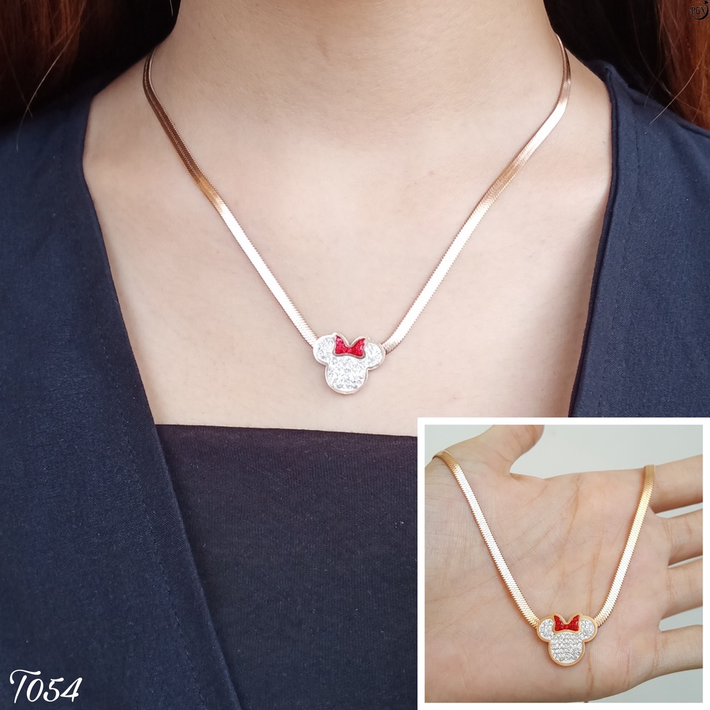 PGX Kalung Titanium Wanita Anti Karat Aksesoris Fashion Perhiasan Premium - T054