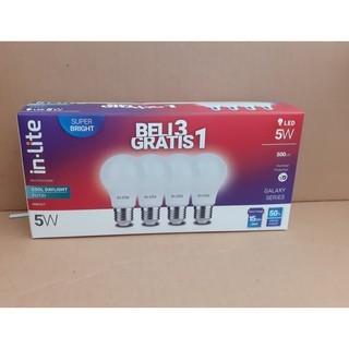 Inlite / In-Lite / In lite 5w LED Bulb 5 Watt PAKET Beli 3 Gratis 1