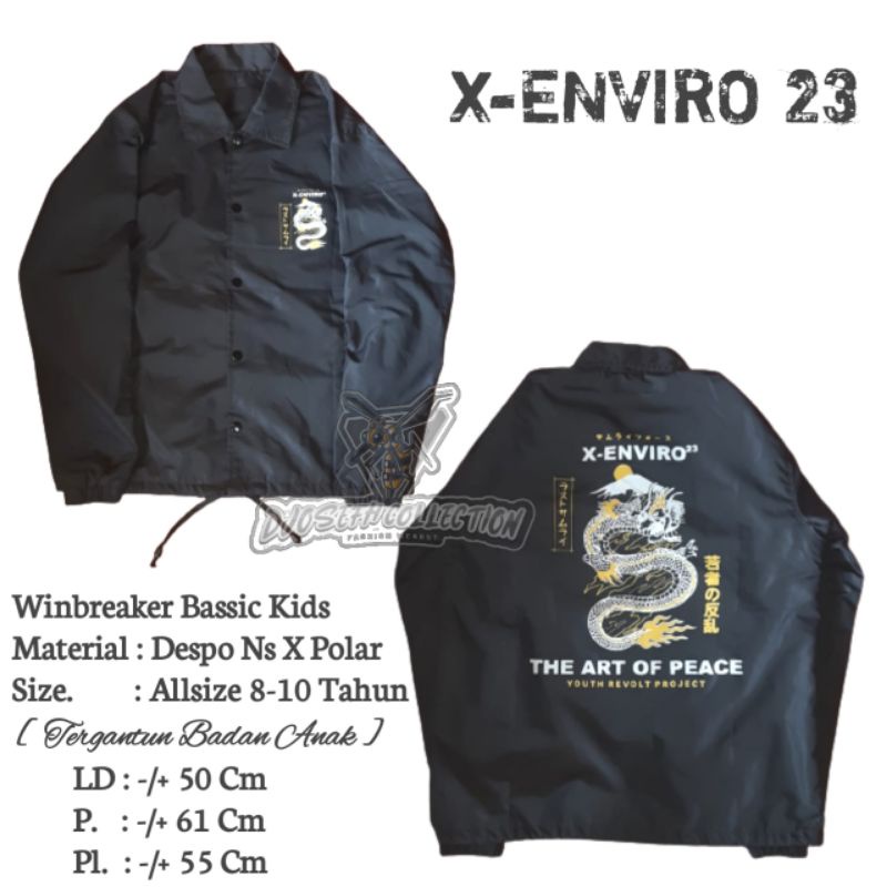 Jaket Coach Enviro anak Usia 8-10 Tahun