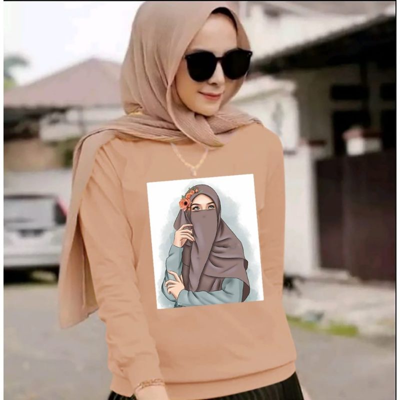 ACE - KAOS WANITA ( SWEET ) KAOS HIJAB WANITA LENGAN PANJANG MODEL TERBARU