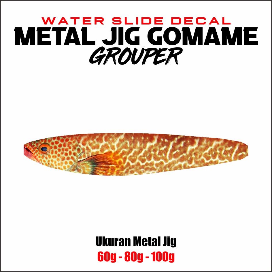 Gomame Grouper Water Slide Decal Metal Jig 60g 80g 100g