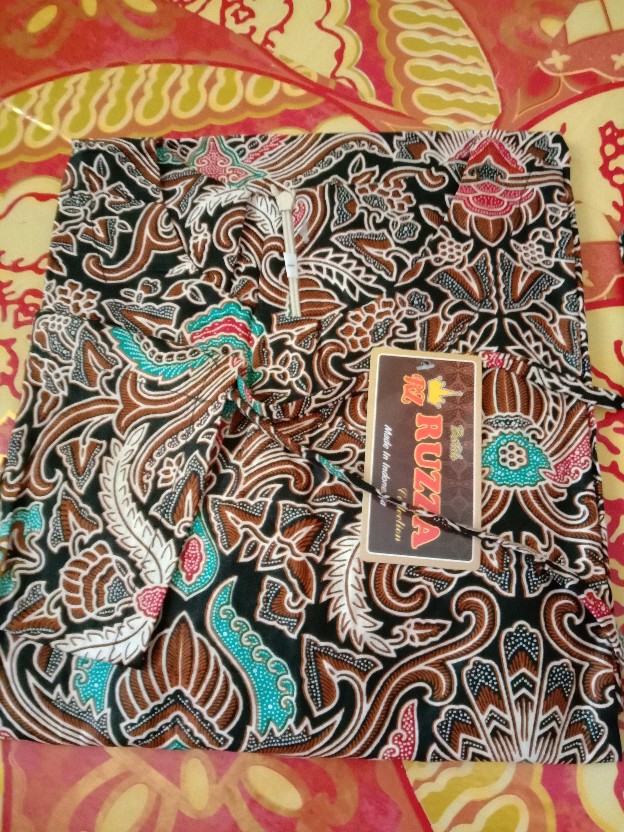 Ruzza Batik Couple Motif Cirebon Peach Seragam Keluarga Couple Size M L Xl