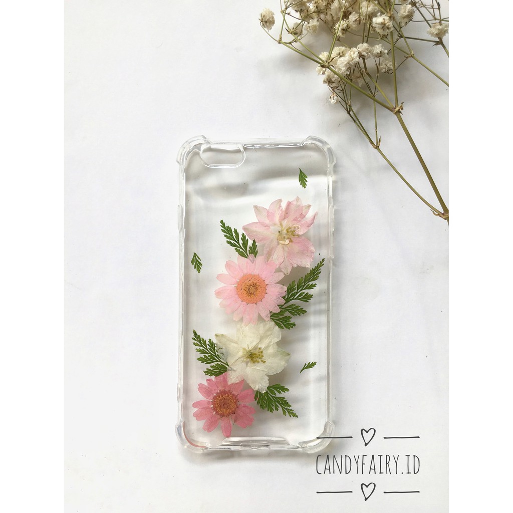 (CUSTOM) Phone Case Pressed Dried Flower / Bunga Kering Resin Casing