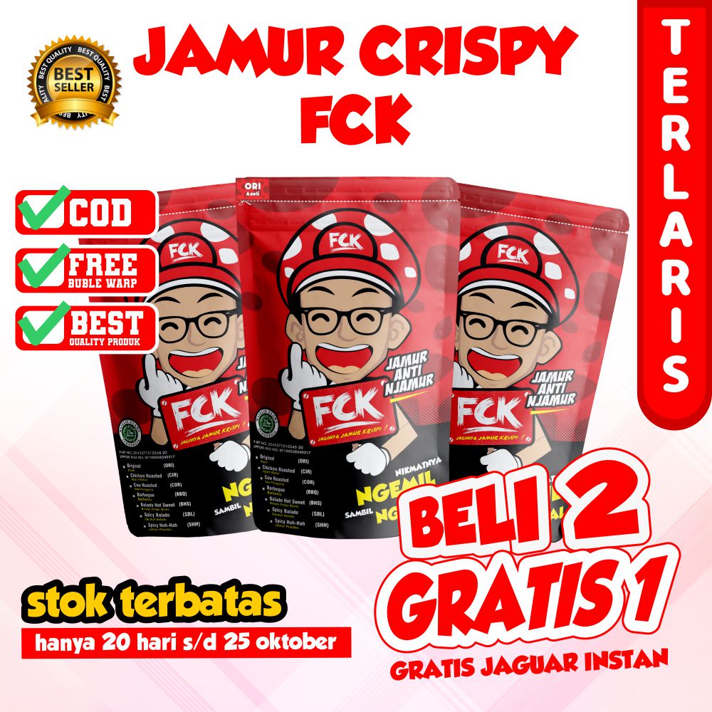 

JAMUR CRISPY FCK / AYAM BAKAR / MAKANAN RINGAN / KERIPIK JAMUR / CEMILAN RENYAH /SNACK TOPING JAMUR