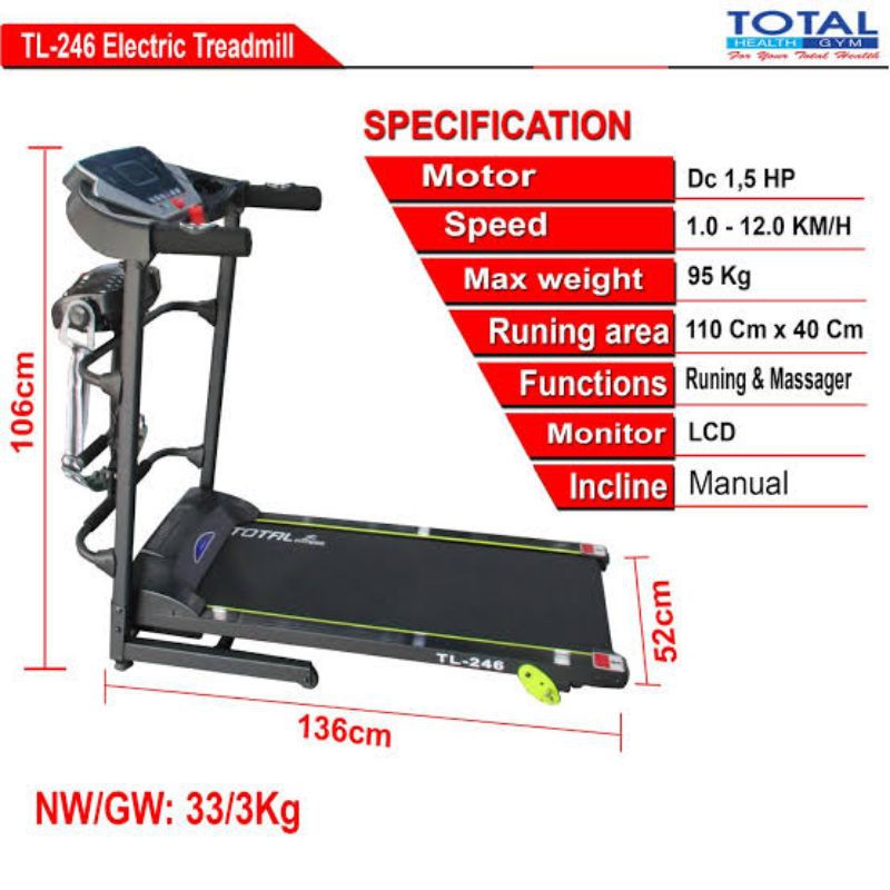 treadmill elektrik tl 246