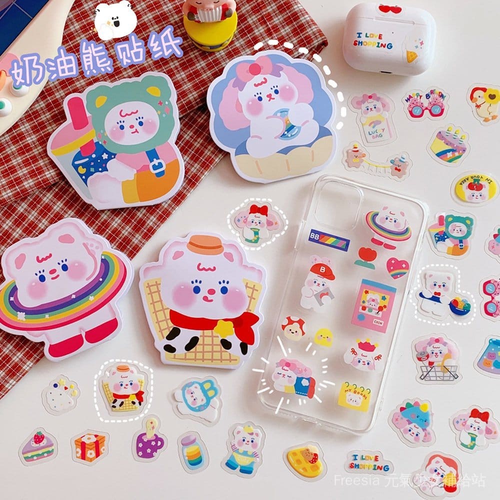 

STICKER WHITE BEAR KOREA DIY BUJO AESTHETIC SCRAPBOOK LOVERSTUFF