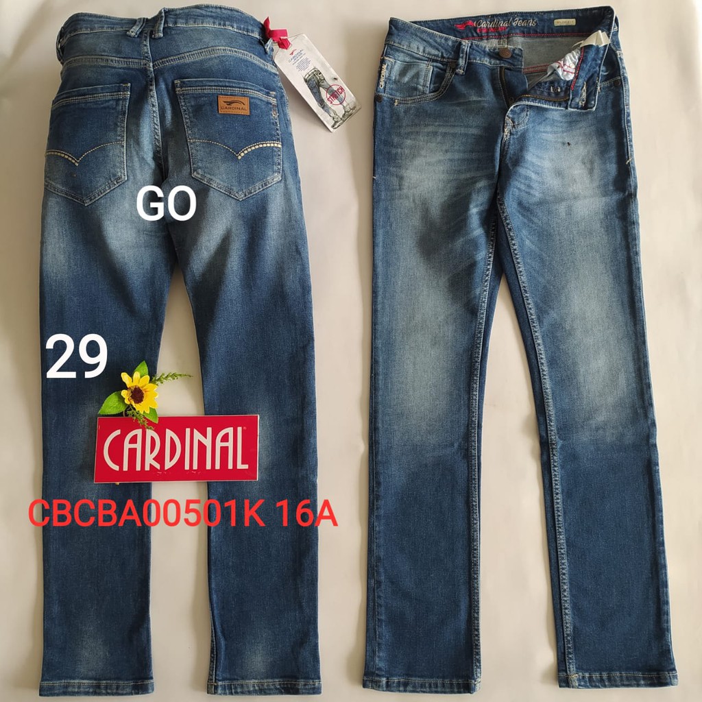 bb 29 B CARDINAL CBCBA Celana Panjang Jeans Reguler Fit Slim Fit Straight Slim Bawahan Laki-Laki