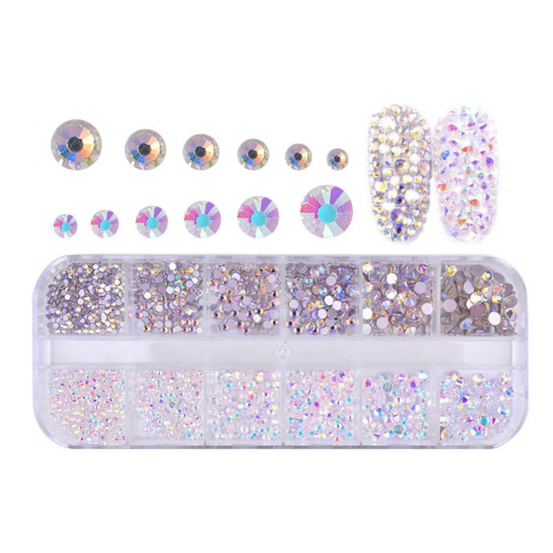 Siy 1440pcs Kristal Berlian Imitasi Glitter 3d 12 Ukuran Campur Untuk Dekorasi Nail Art