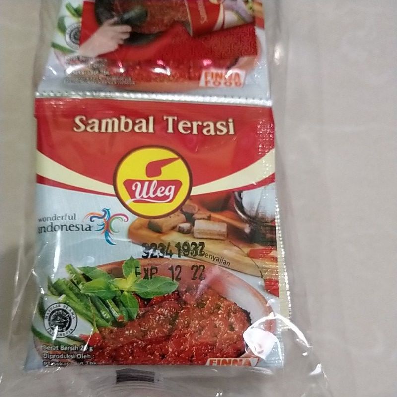 per pack, sambal uleg finna 20g (10pcs).