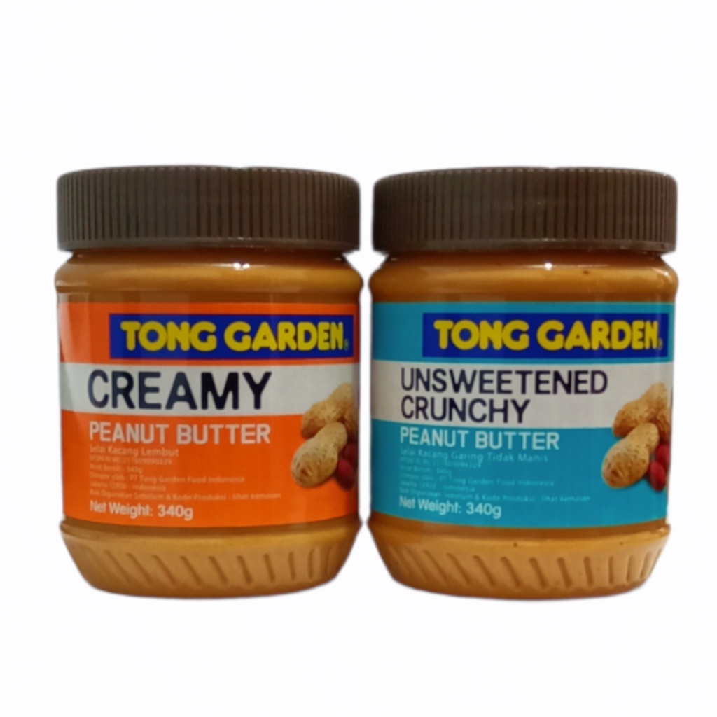 TONG GARDEN Peanut Butter Selai Kacang 340 g Halal | Unsweeted Crunchy &amp; Creamy