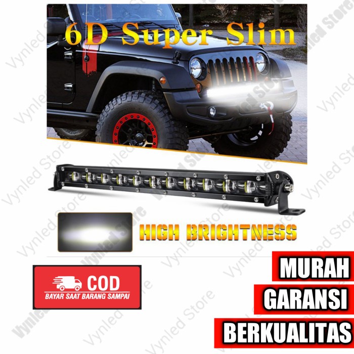 Led bar lampu sorot mobil tembak slim 6D AESLUX premium 12 24 volt