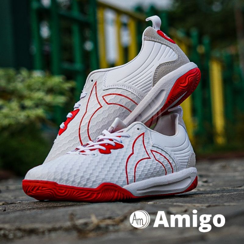 Sepatu Futsal Kiper Pivot Ortuseight Jogosala Venom White Red Putih Original