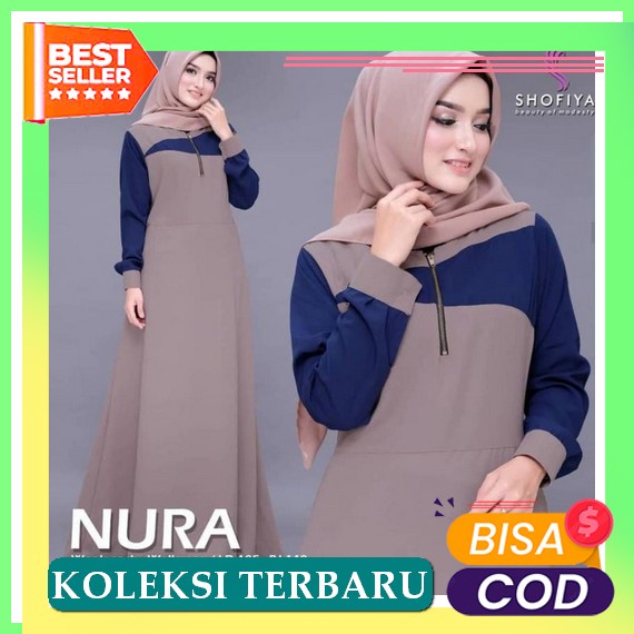 Coa Gamis Midi Hitam Polos Wanita Jumbo Ld 100-110Cm Terbaru 2022 Kekinian Kombinasi Lengan Balon Ke