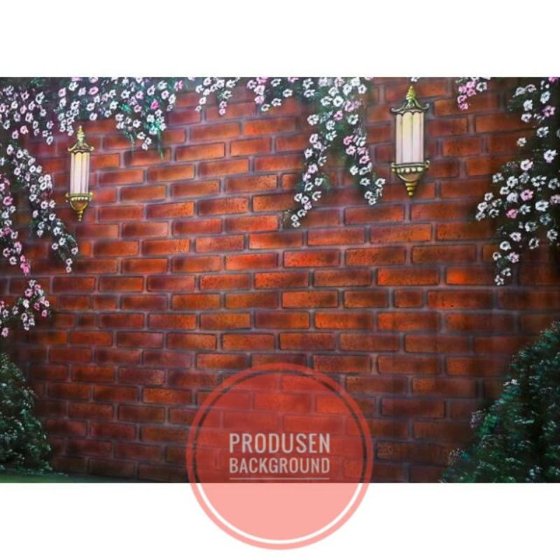 Kain Background Dinding Bata Merah 3x2,5m Studio Photo Indoor