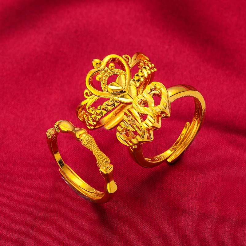 Cincin kadar 375% Emas Asli Hadiah terbaik Untuk Cincin Pasangan (ukuran dapat disesuaikan) 12R4#